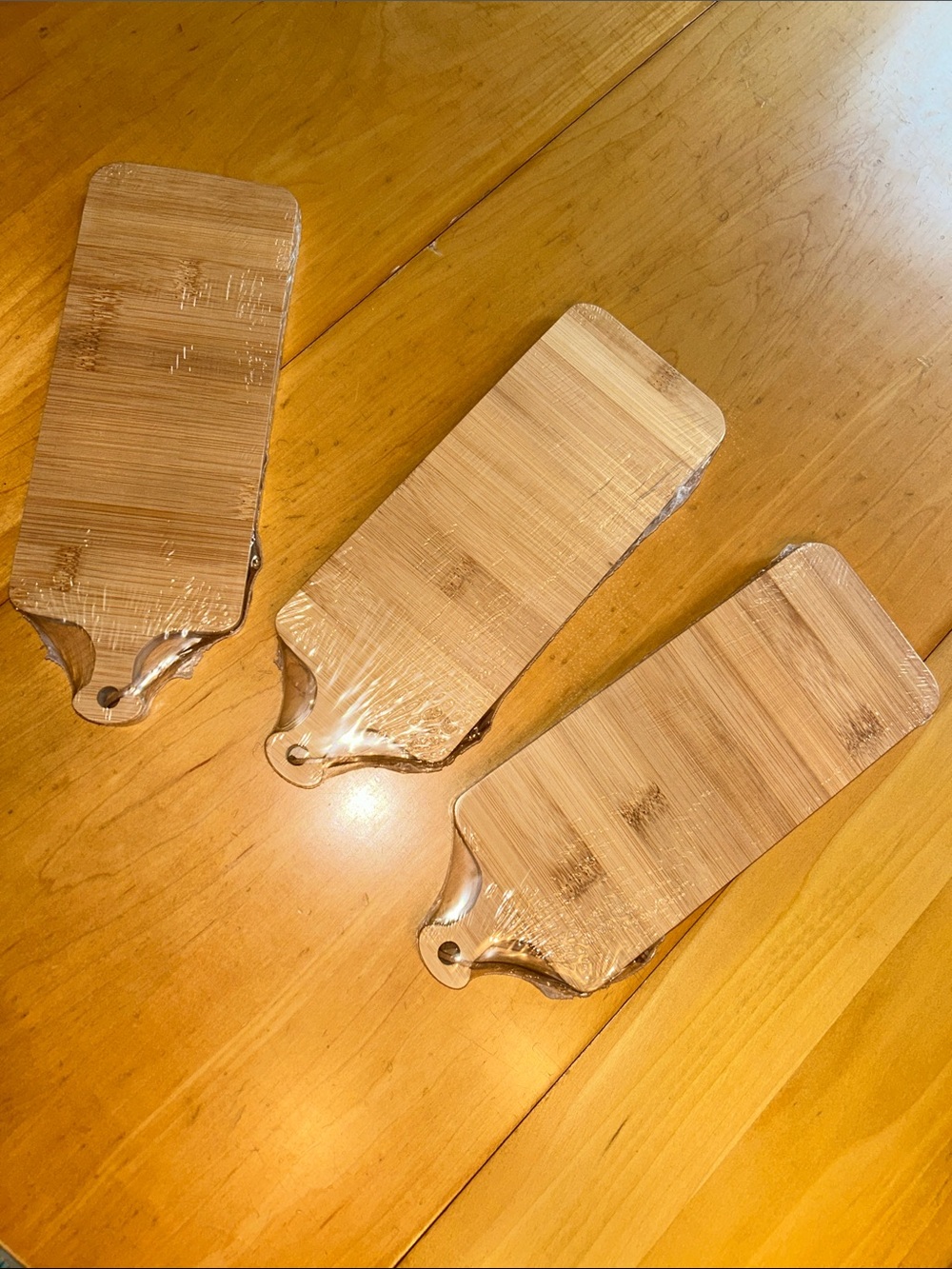NWT Set of 3 Bamboo Serving & Cutting Board - Natural Wood